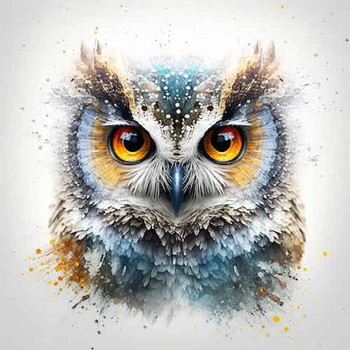 Glittered Fantasy Owl - Poster